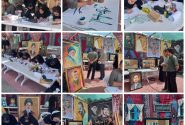 هنرنمایی هنرمندان هنرهای تجسمی شهرستان شیروان درغرفه باید برخاست